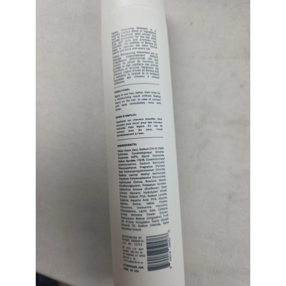 Fatboy Daily Volumizing Shampoo 10 fl Oz Brand New Without Box‎